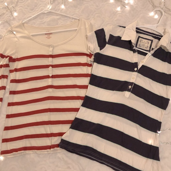 Old Navy Tops - Old navy lot of 2 size small striped shirts